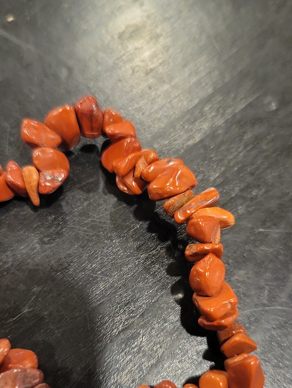 Red Jasper Crystal Chip Bracelet - For Smaller Wrists - Picture 3 of 3